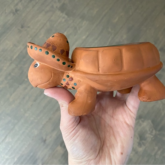 Cobble Creek Terra Cotta Turtle Wax Candle Reusable Holder - Picture 5 of 9